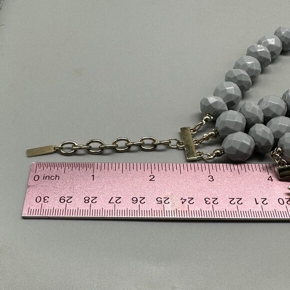3/$30 Sugarfix Statement Necklace Gray Faceted Beads Chunky Beaded 20" - Picture 13 of 15